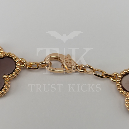 Pulso Tipo Van Cleef Baño de Oro Rosa 18k "Café con Zirconia"