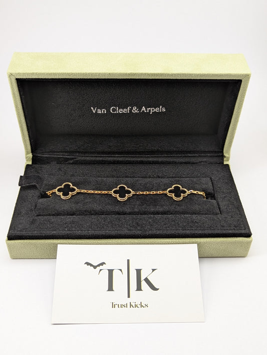 Pulso Tipo Van Cleef Baño de Oro Rosa 18k "Negro"