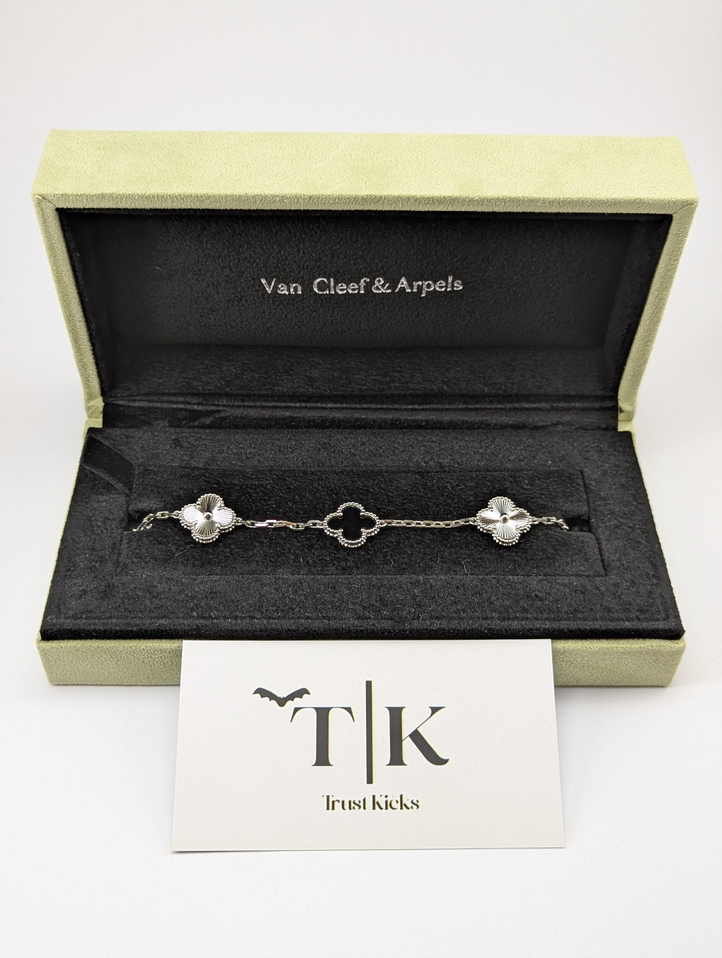 Pulso Tipo Van Cleef Plata .925 "Negro con Plateado"