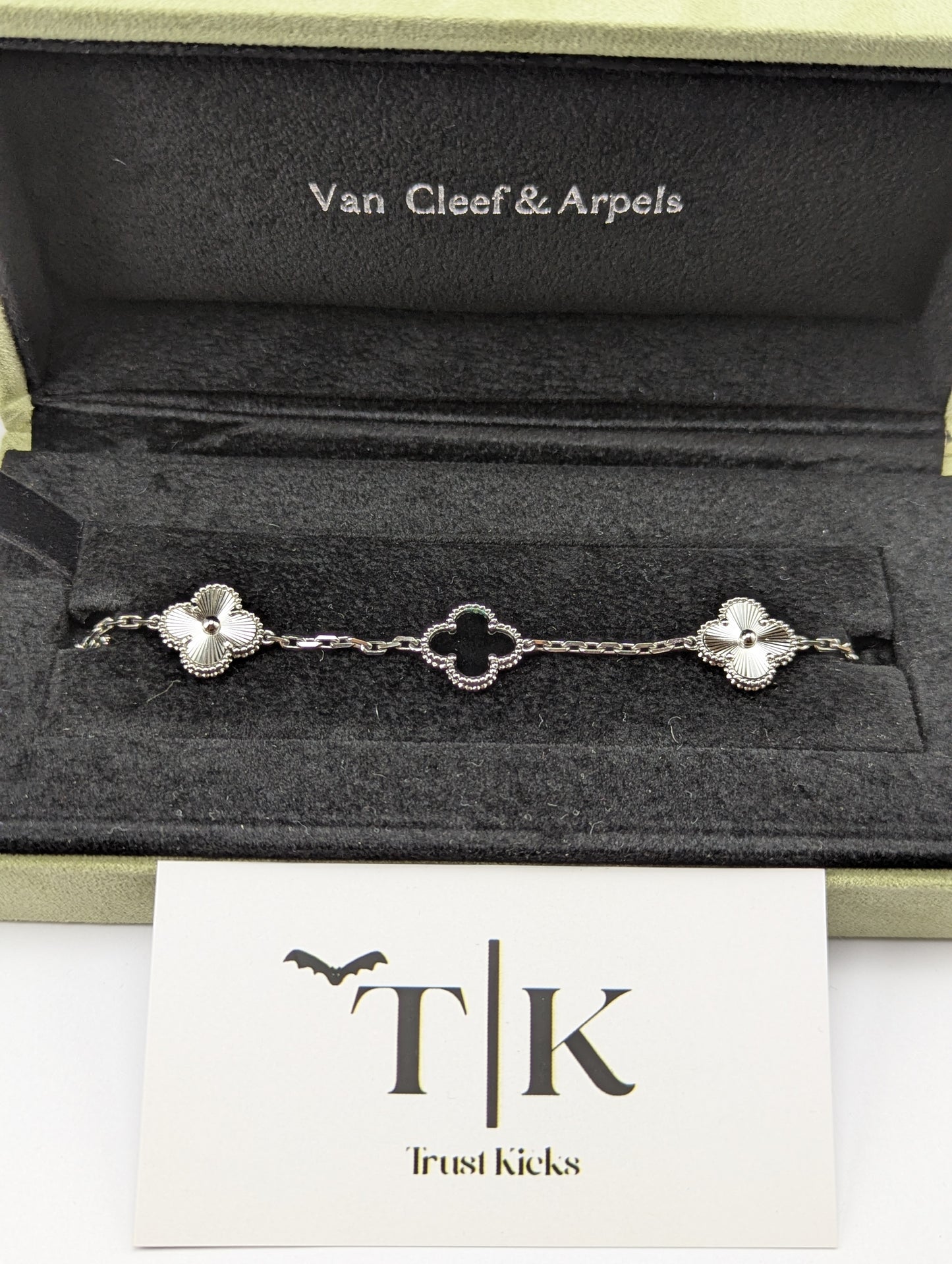 Pulso Tipo Van Cleef Plata .925 "Negro con Plateado"