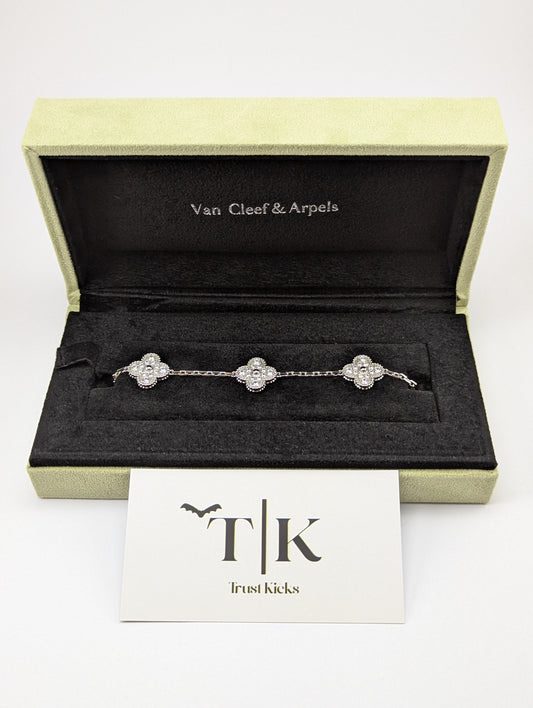 Pulso Tipo Van Cleef Plata .925 "Plateado con Zirconia"