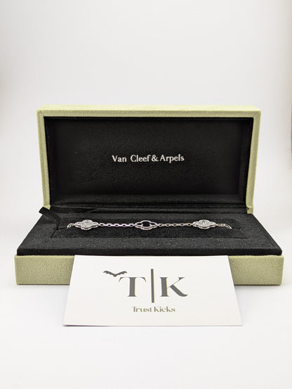 Pulso Tipo Van Cleef Plata .925 "Negro con Zirconia"
