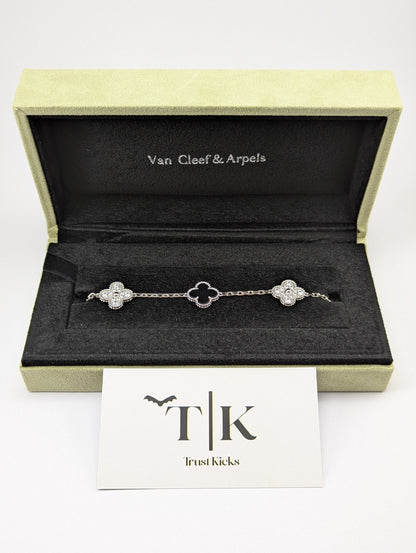 Pulso Tipo Van Cleef Plata .925 "Negro con Zirconia"
