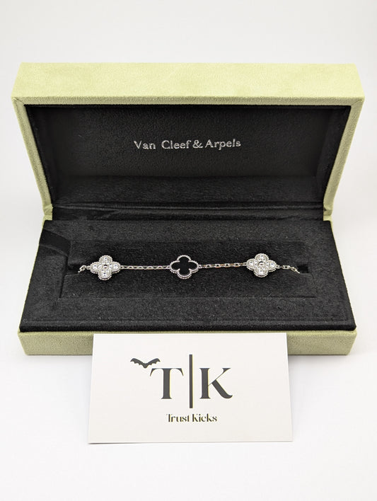 Pulso Tipo Van Cleef Plata .925 "Negro con Zirconia"