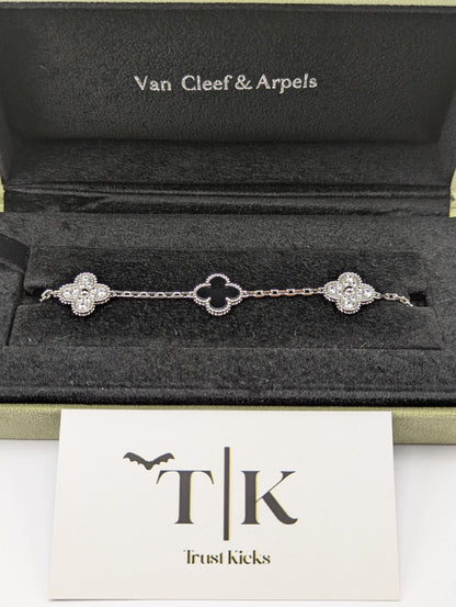 Pulso Tipo Van Cleef Plata .925 "Negro con Zirconia"