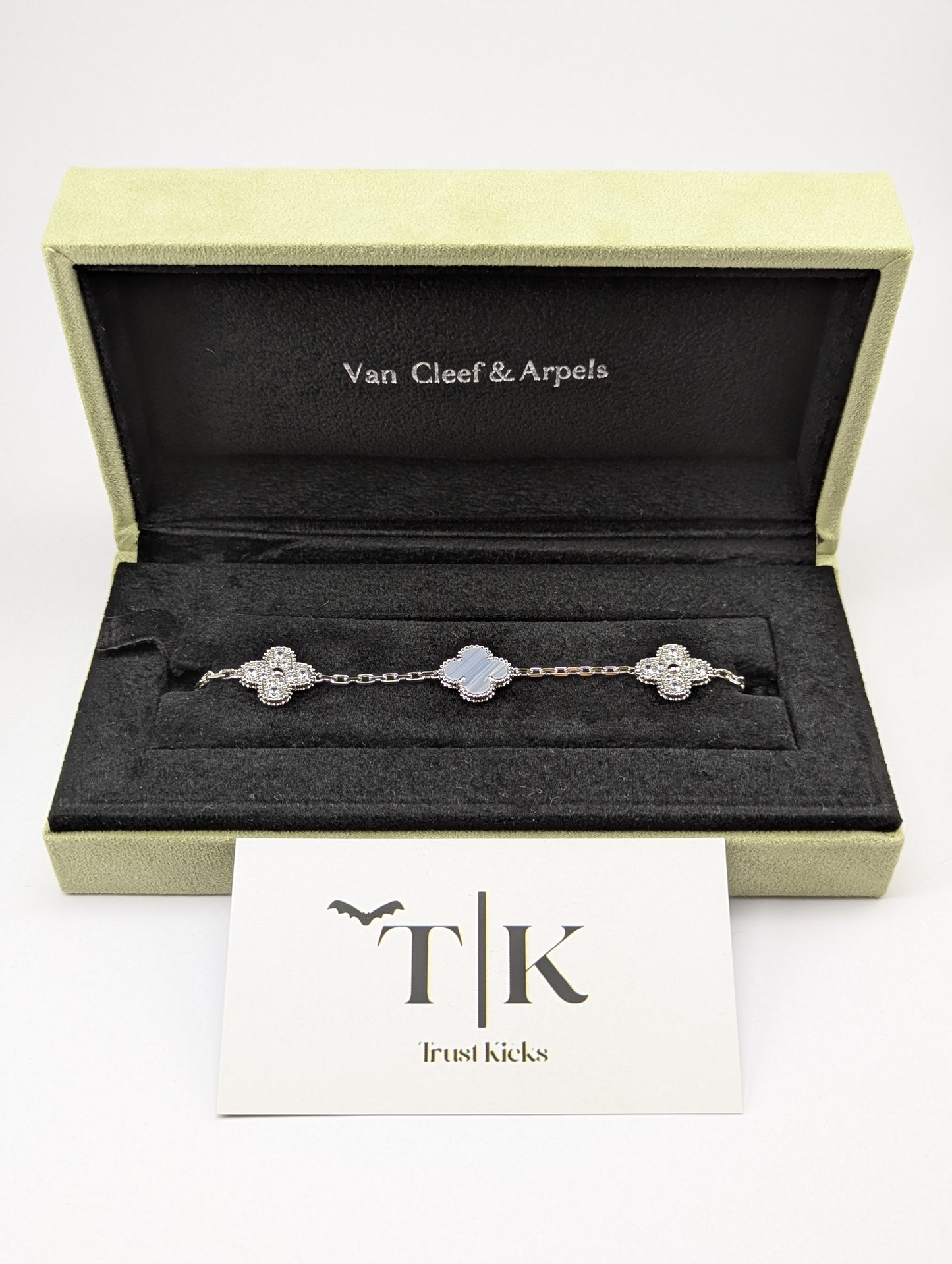 Pulso Tipo Van Cleef Plata .925 "Azul con Zirconia"