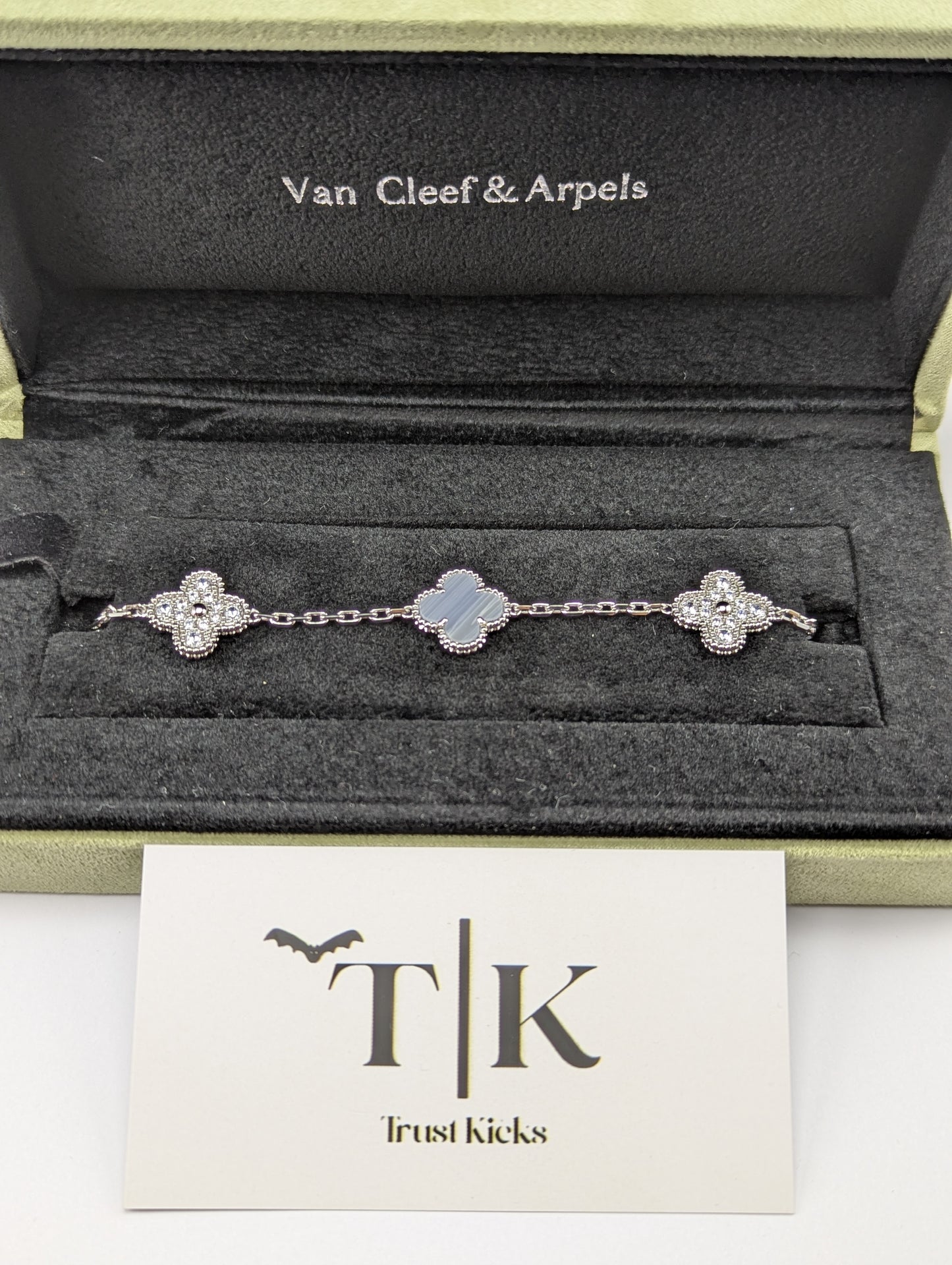 Pulso Tipo Van Cleef Plata .925 "Azul con Zirconia"