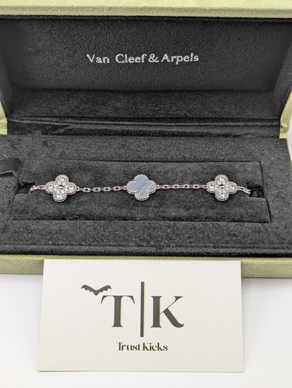 Pulso Tipo Van Cleef Plata .925 "Azul con Zirconia"