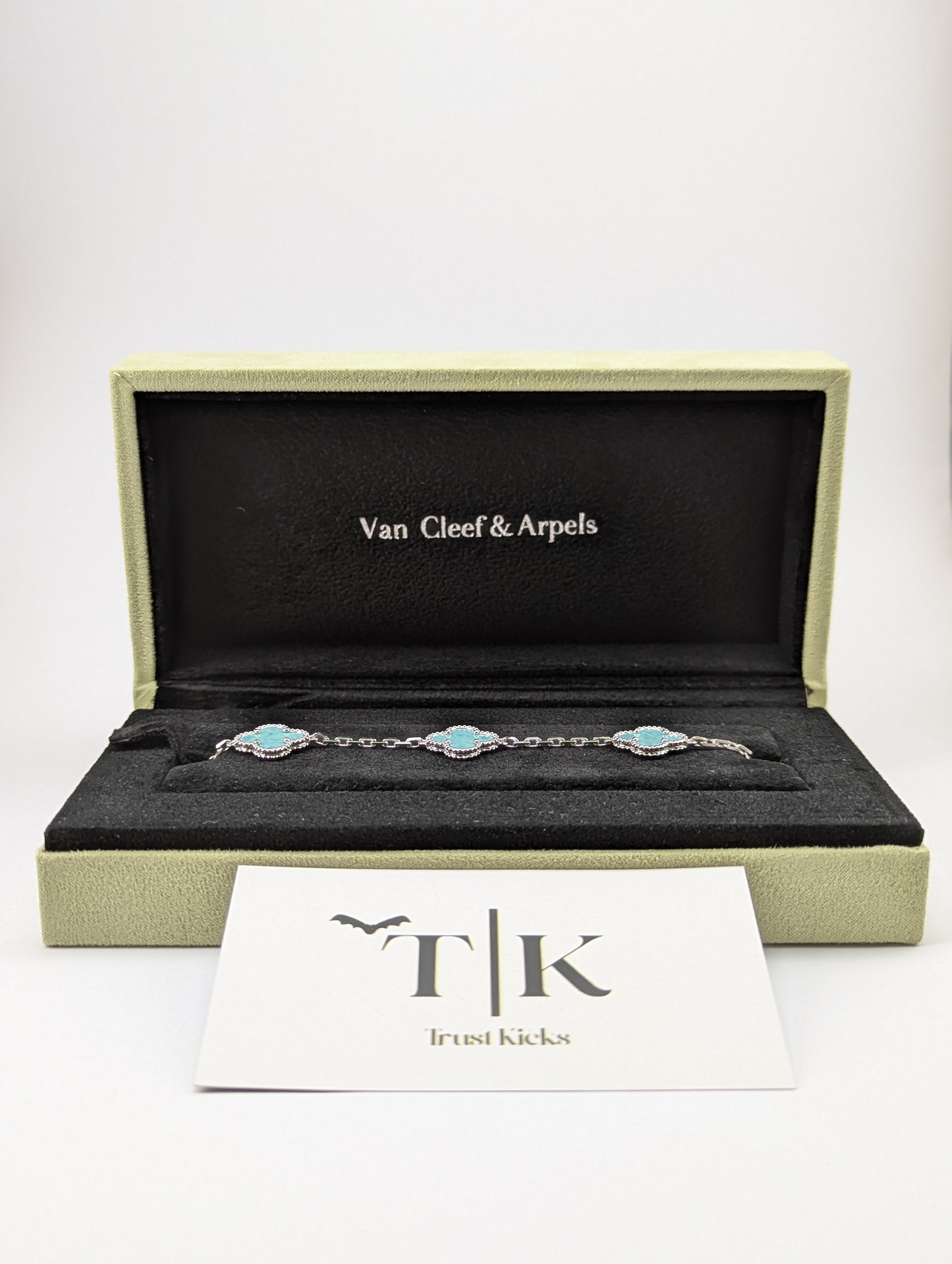 Pulso Tipo Van Cleef Plata .925 "Plata con Aqua"