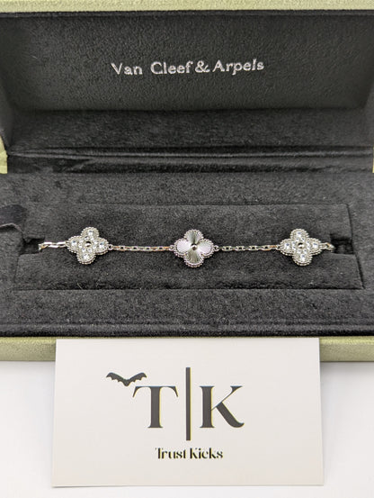 Pulso Tipo Van Cleef Plata .925 "Plata con Zirconia"