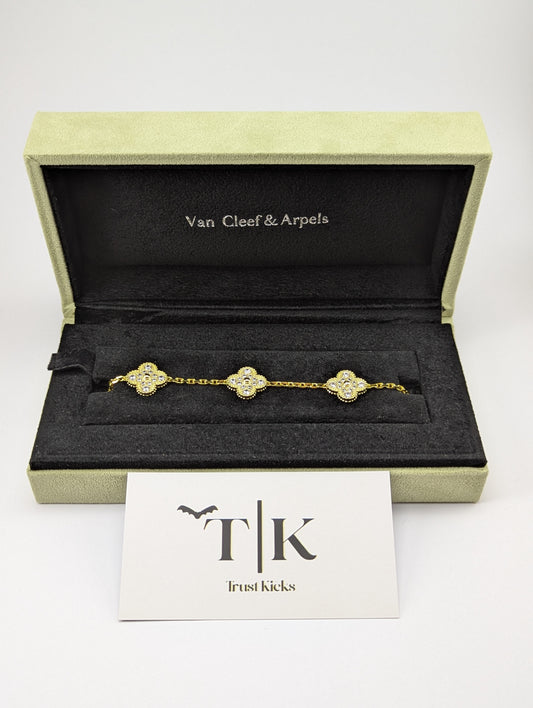 Pulso Tipo Van Cleef Baño de Oro 18k "Dorado con Zirconia"