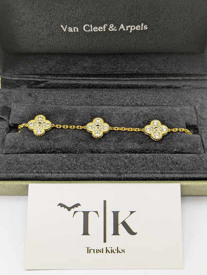 Pulso Tipo Van Cleef Baño de Oro 18k "Dorado con Zirconia"