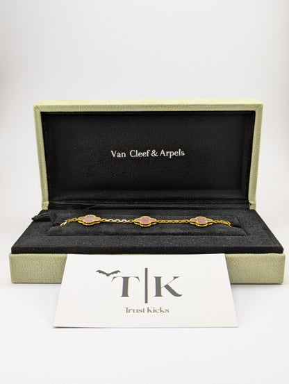 Pulso Tipo Van Cleef Baño de Oro 18k "Dorado con Rosa"