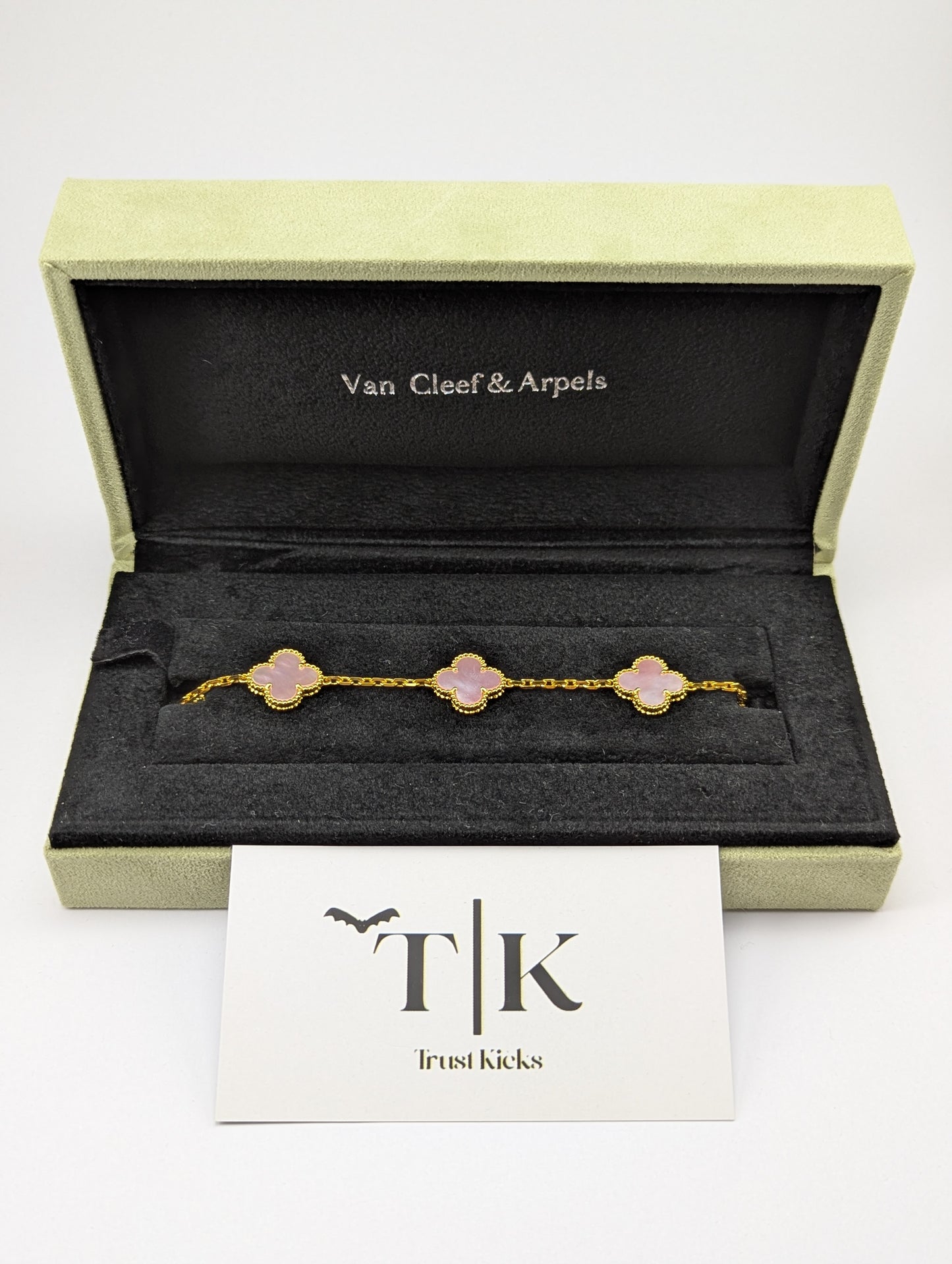 Pulso Tipo Van Cleef Baño de Oro 18k "Dorado con Rosa"