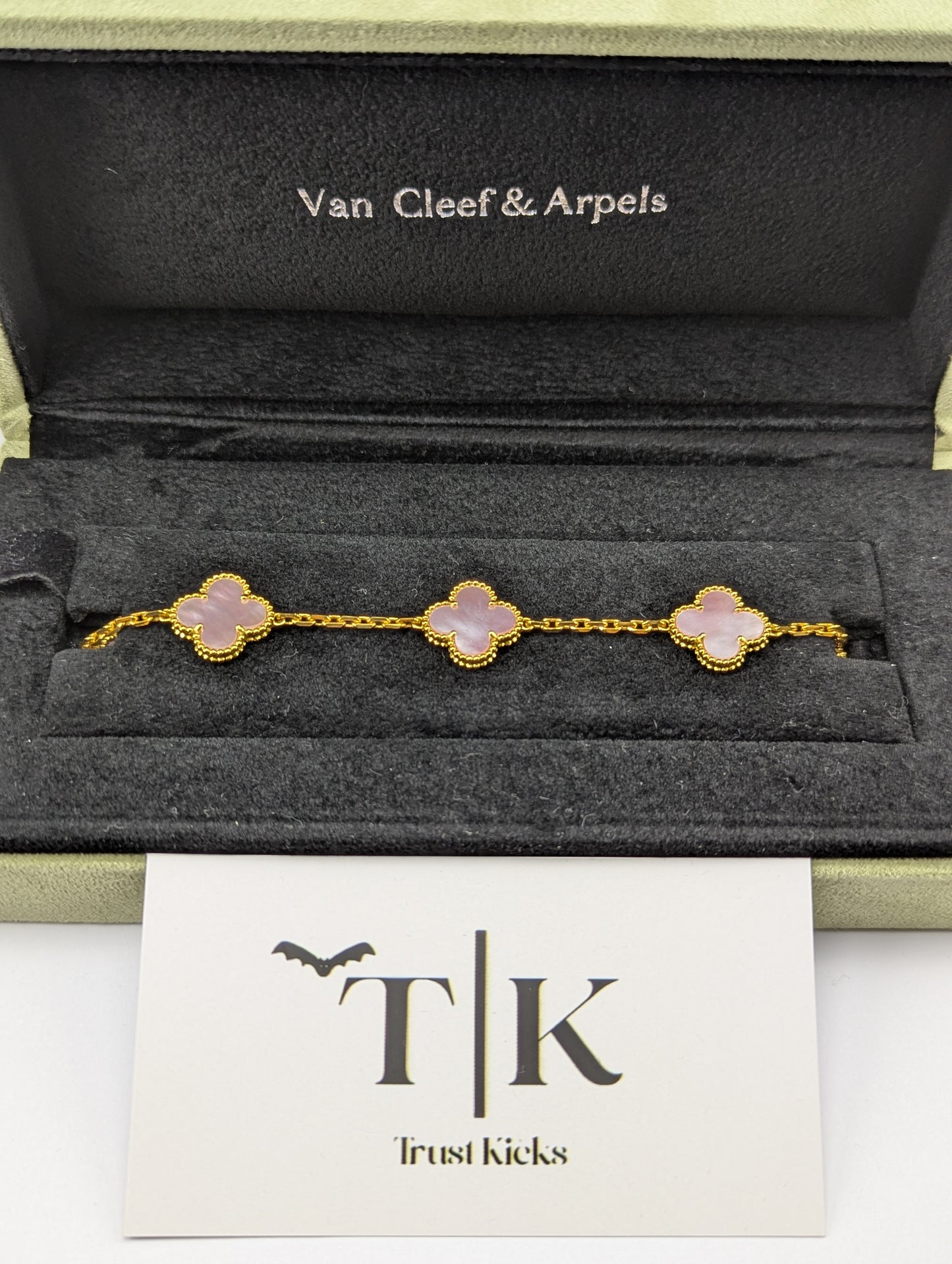 Pulso Tipo Van Cleef Baño de Oro 18k "Dorado con Rosa"