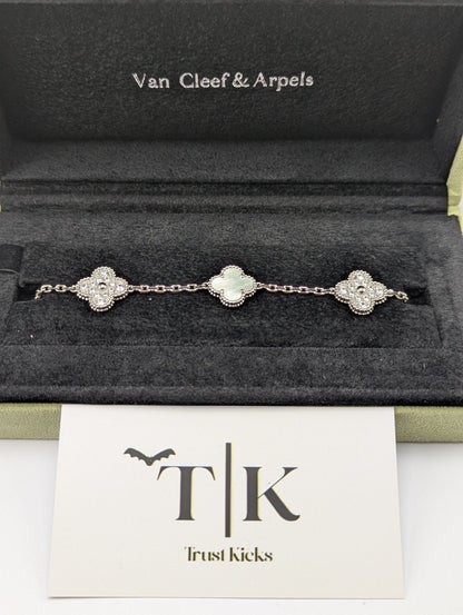 Pulso Tipo Van Cleef Plata .925 "Plateado con Zirconia"