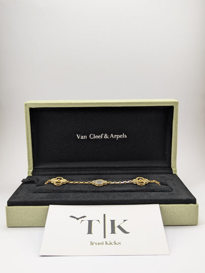 Pulso Tipo Van Cleef Baño de Oro Rosa 18k "Caledonia Gris con Oro"