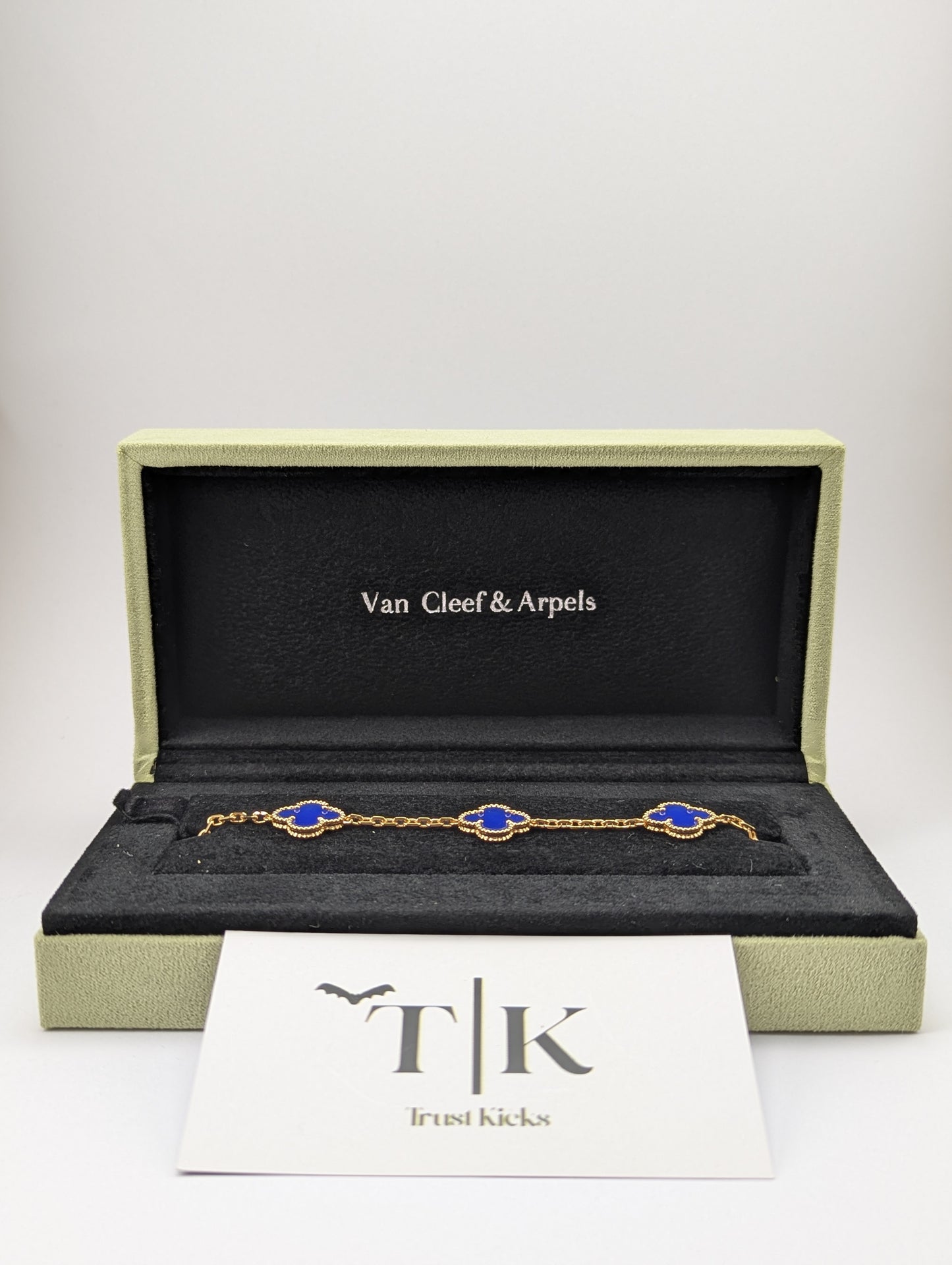 Pulso Tipo Van Cleef Baño de Oro Rosa 18k "Azul"