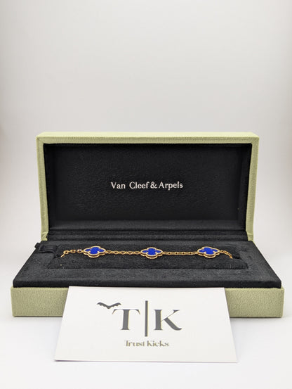 Pulso Tipo Van Cleef Baño de Oro Rosa 18k "Azul"
