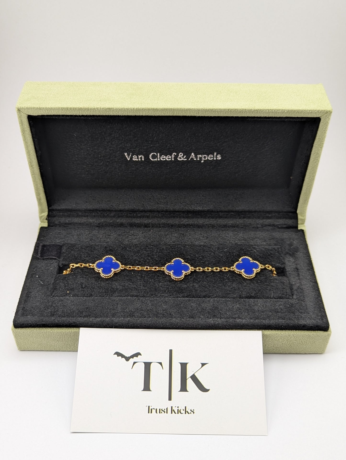 Pulso Tipo Van Cleef Baño de Oro Rosa 18k "Azul"