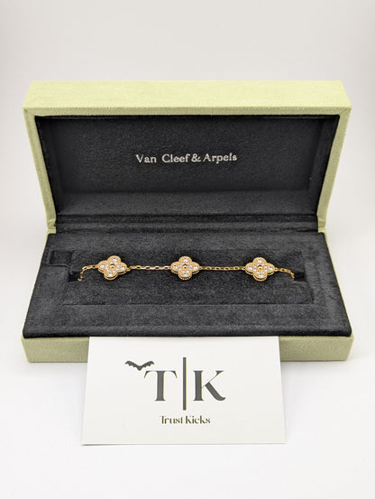 Pulso Tipo Van Cleef Baño de Oro Rosa 18k "Zirconia"