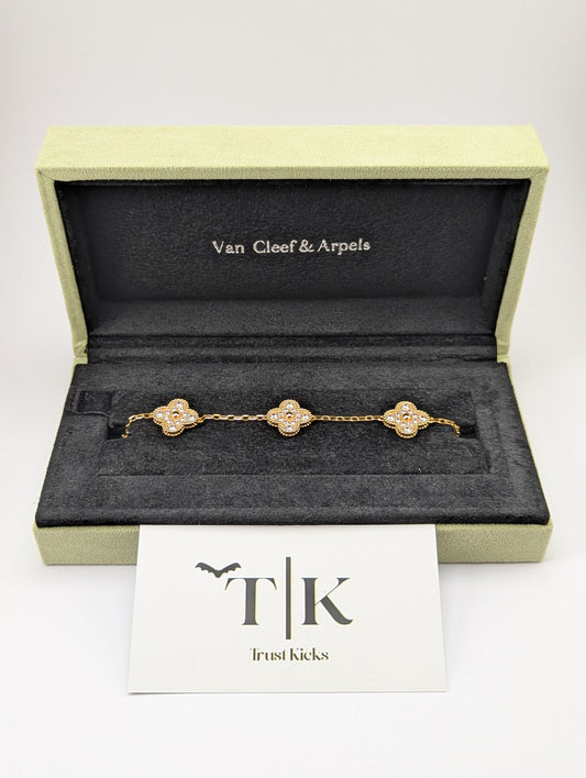 Pulso Tipo Van Cleef Baño de Oro Rosa 18k "Zirconia"