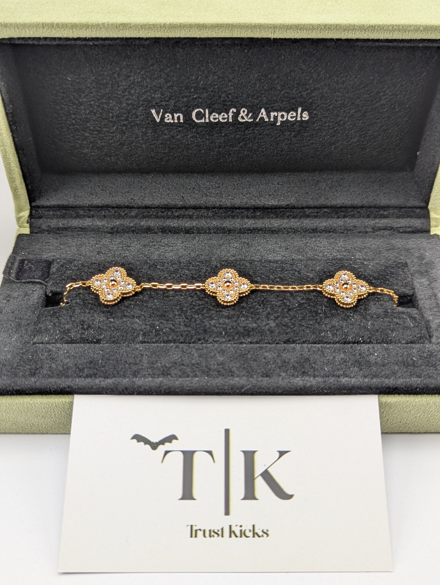 Pulso Tipo Van Cleef Baño de Oro Rosa 18k "Zirconia"