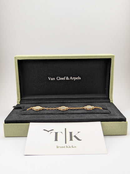 Pulso Tipo Van Cleef Baño de Oro Rosa 18k "Blanco"