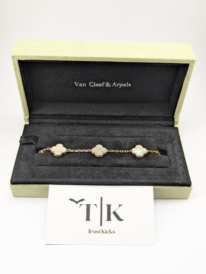 Pulso Tipo Van Cleef Baño de Oro Rosa 18k "Blanco"