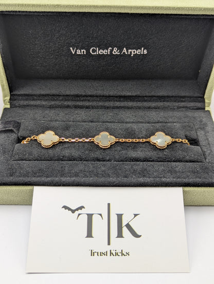 Pulso Tipo Van Cleef Baño de Oro Rosa 18k "Blanco"