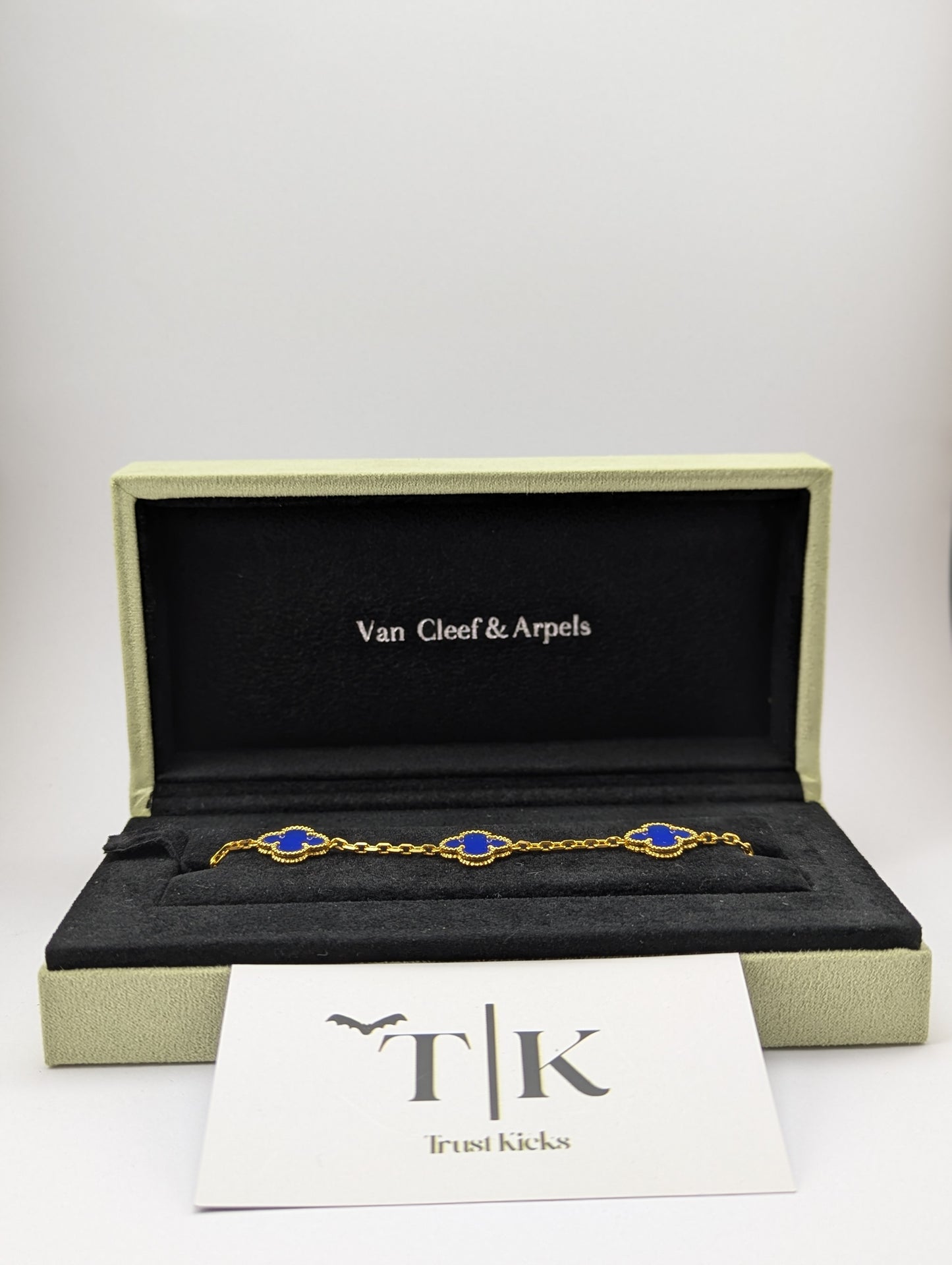 Pulso Tipo Van Cleef Baño de Oro 18k "Azul"