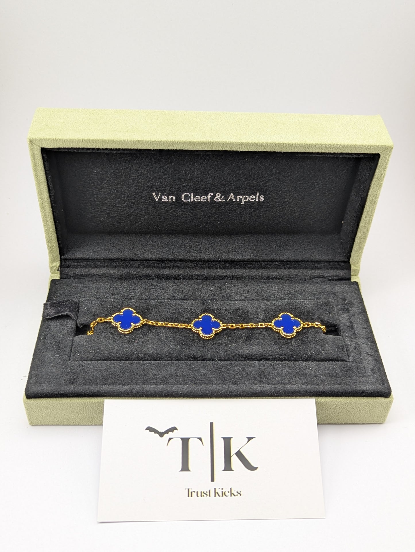 Pulso Tipo Van Cleef Baño de Oro 18k "Azul"