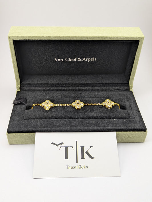 Pulso Tipo Van Cleef Baño de Oro 18k "Full Zirconia"