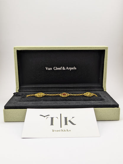 Pulso Tipo Van Cleef Baño de Oro 18k "Marrón con Oro"
