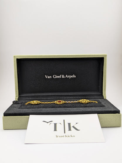 Pulso Tipo Van Cleef Baño de Oro 18k "Rojo con Oro"