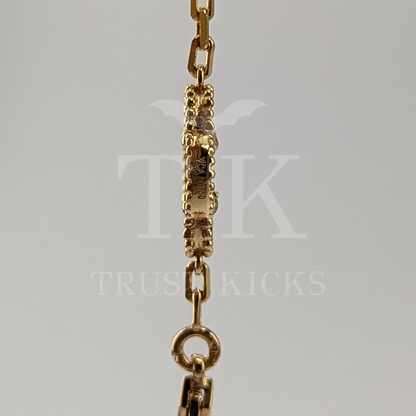 Pulso Tipo Van Cleef Baño de Oro Rosa 18k "Café con Zirconia"